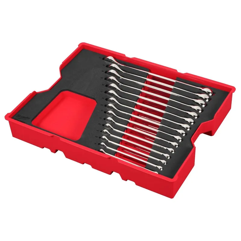 Milwaukee 15pc. Metric Combination Wrench Set with Tray for PACKOUT Drawers