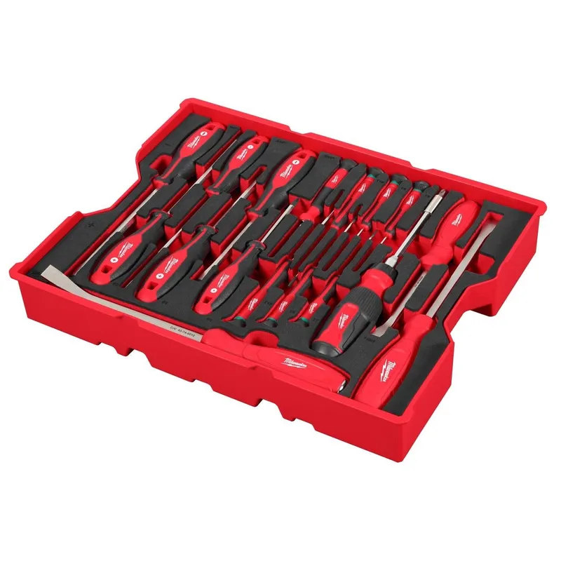Milwaukee 17pc. Screwdriver & Pry Bar Set with Tray for PACKOUT Drawers