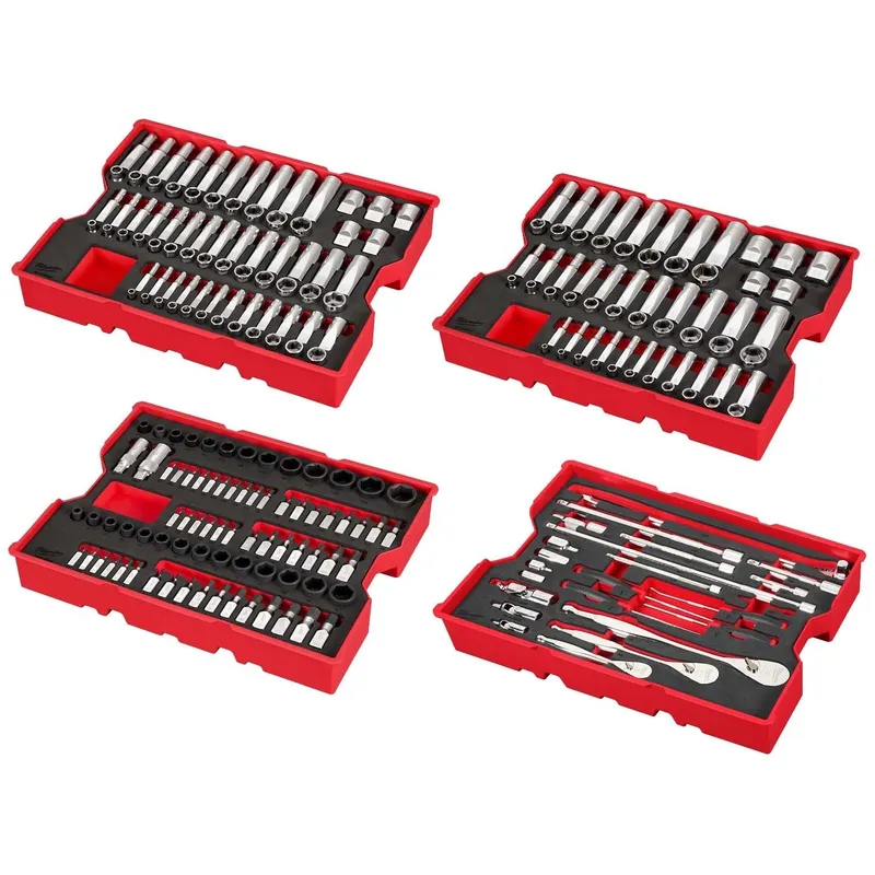 Milwaukee 242pc. 1/4”, 3/8”, & 1/2” Drive Metric & SAE Ratchet & Socket Set
