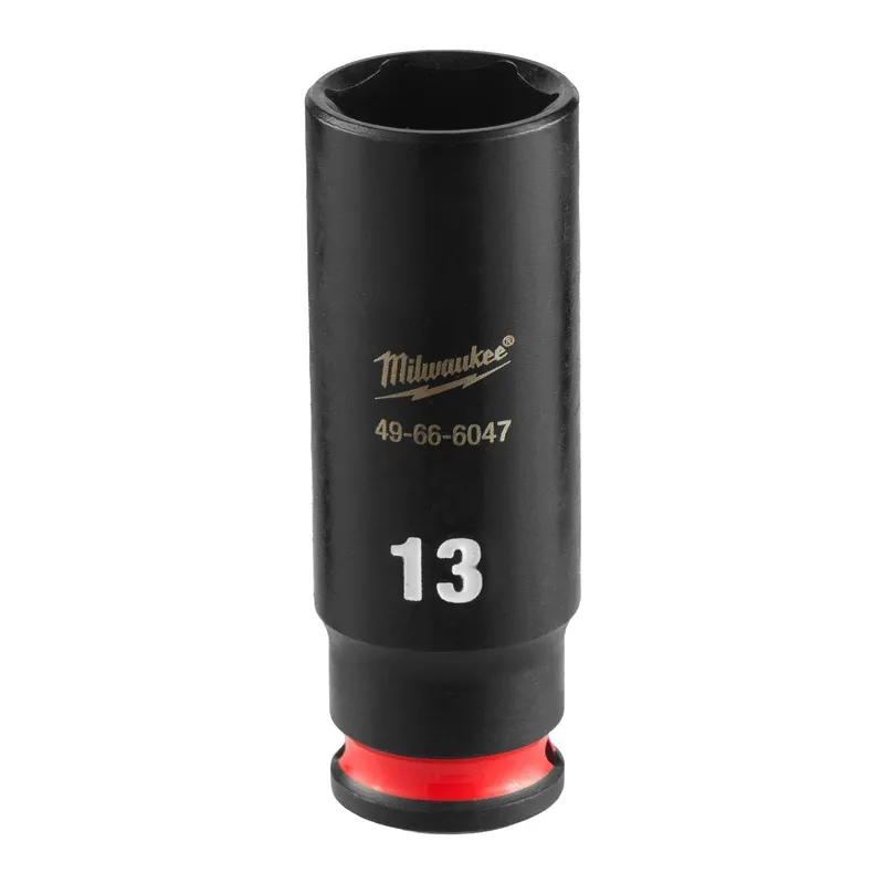 Milwaukee SHOCKWAVE 1/4" Drive 13 mm Deep 6 Point Impact Socket