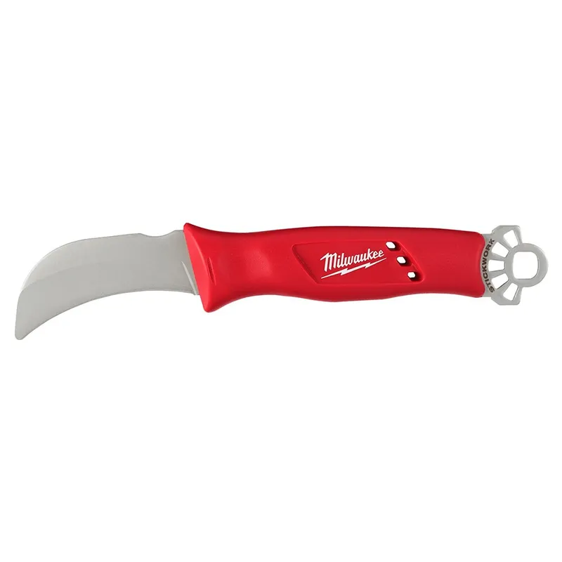 Milwaukee Lineman's Hawkbill Knife w/ STICKWORK 3-in-1 Ring