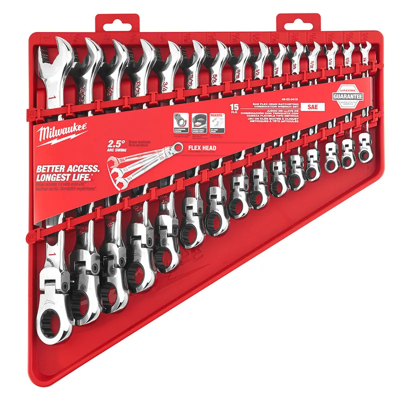 Milwaukee 15pc Flex Head Ratcheting Wrench Set - SAE