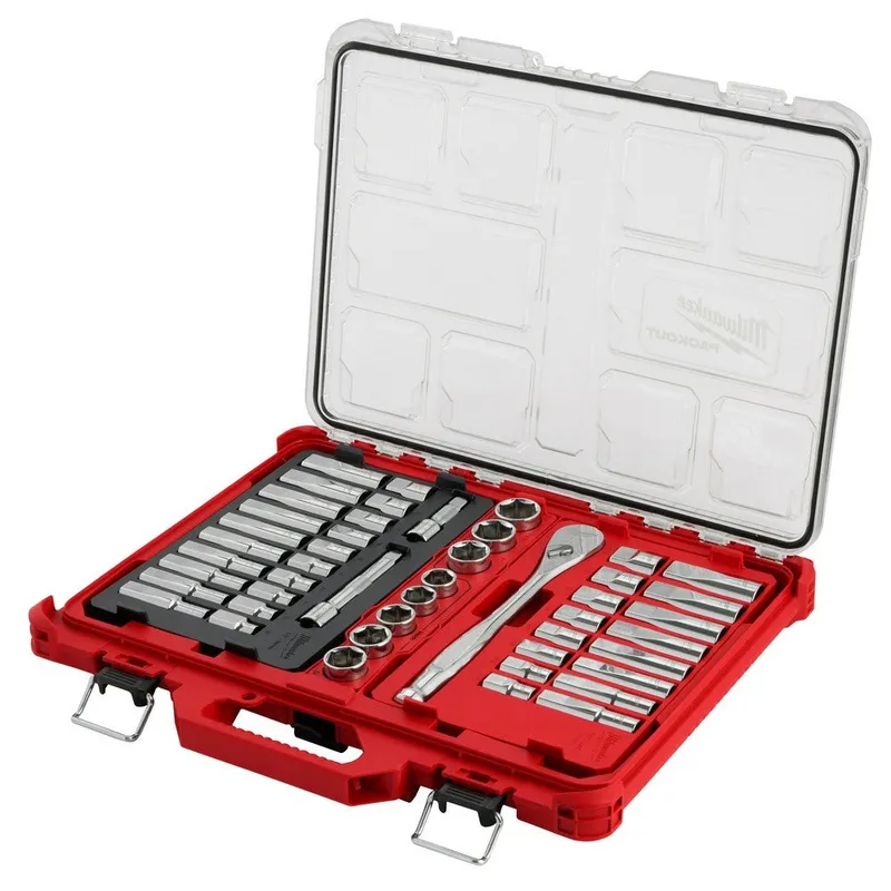 Milwaukee 47PC 1/2" Drive Ratchet & Socket Set with PACKOUT Organizer