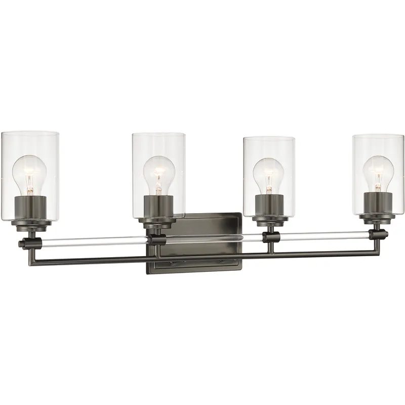 Binsly 4 Light 32 inch Rustic Gun Metal Vanity Wall Light