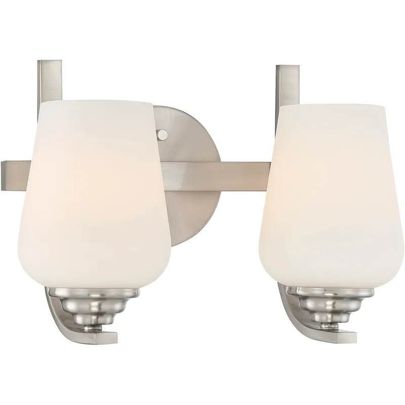 Shyloh 2 Light 14 inch Brushed Nickel Bath Light Wall Light