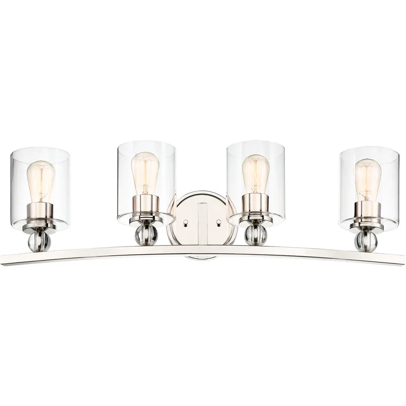 Studio 5 4 Light 33 inch Polished Nickel Bath Light Wall Light