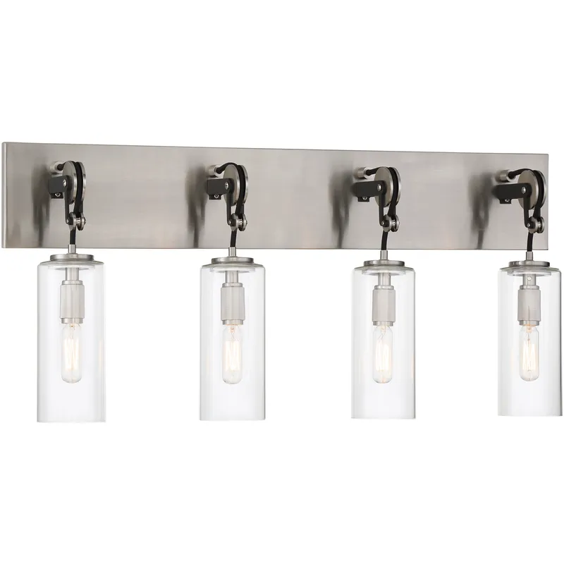 Pullman Junction 4 Light 29 inch Coal / Brushed Nickel Bath Light Wall Light