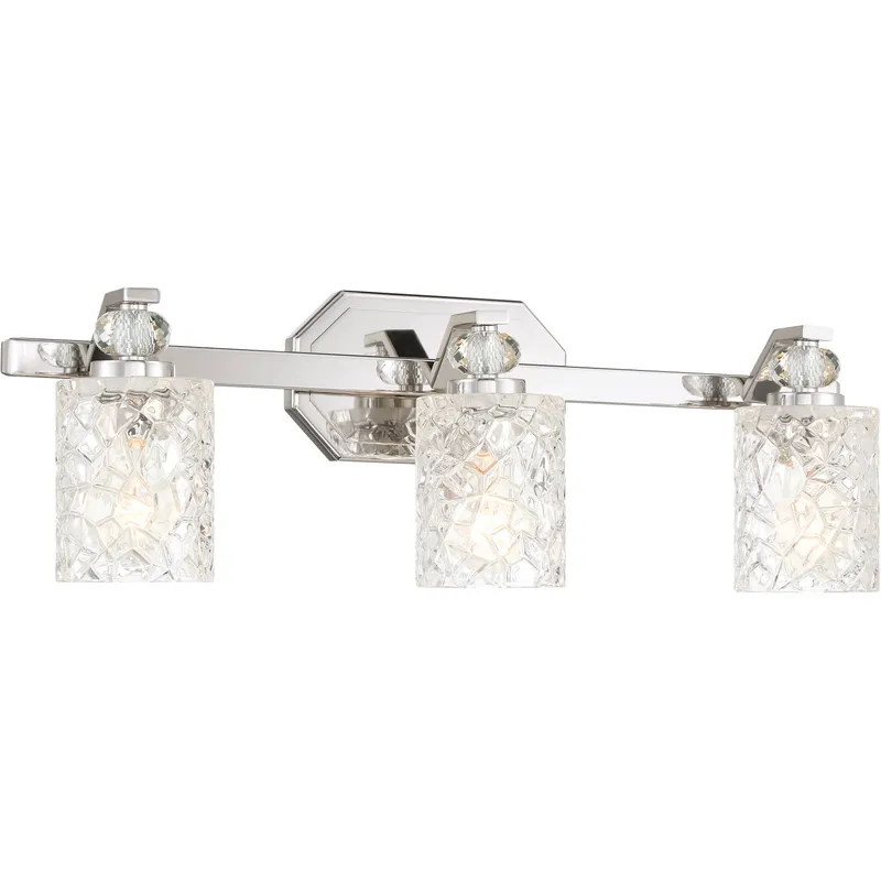 Crystal Kay 3 Light 24.5 inch Chrome Bath Vanity Wall Light