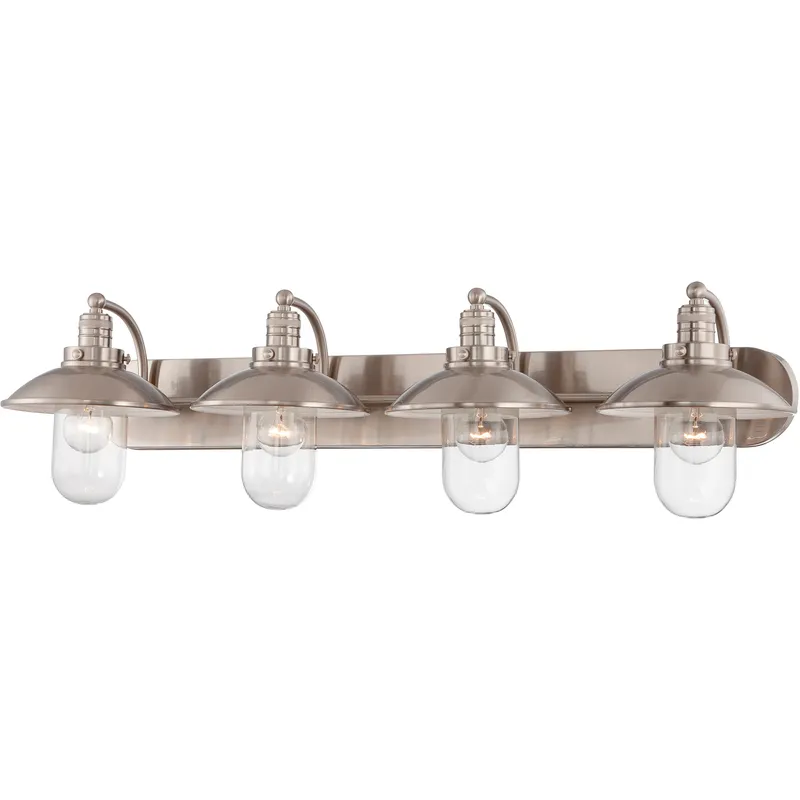 Downtown Edison 4 Light 39 inch Brushed Nickel Bath Light Wall Light