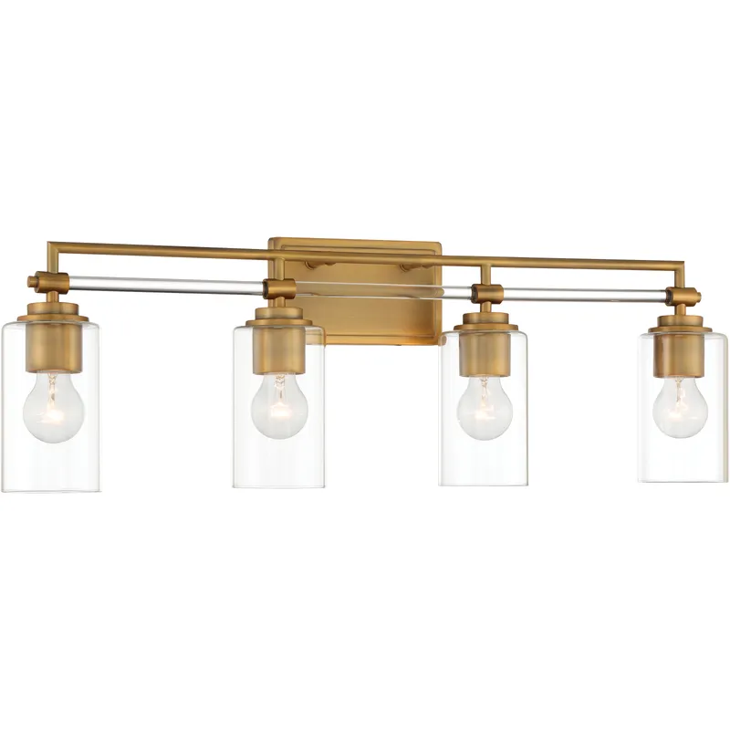 Binsly 4 Light 32 inch Aged Brass Bath Vanity Wall Light