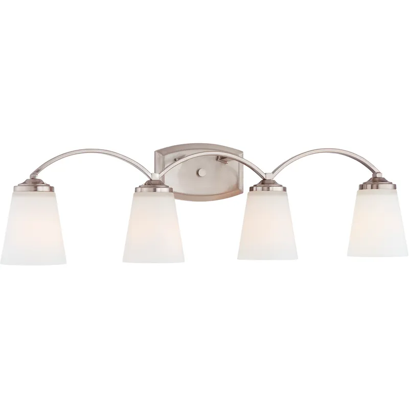 Overland Park 4 Light 31 inch Brushed Nickel Bath Light Wall Light