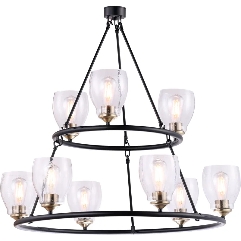 Winsley 9 Light 34 inch Coal And Stained Brass Chandelier Ceiling Light in Coal/Stained Brass