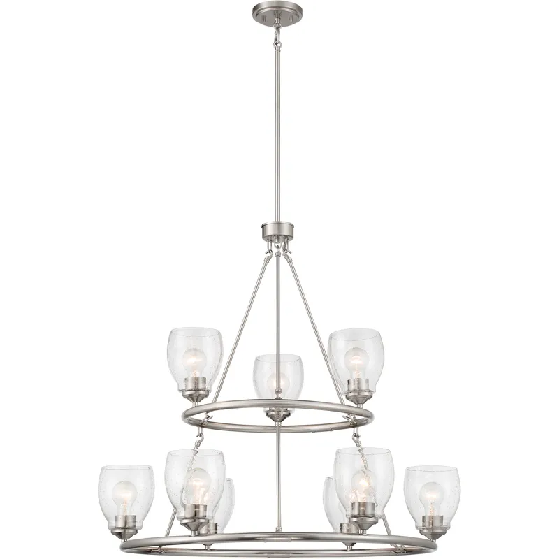 Winsley 9 Light 34 inch Brushed Nickel Chandelier Ceiling Light
