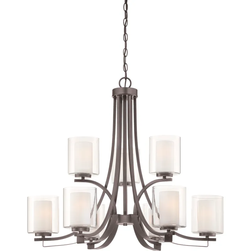 Parsons Studio 9 Light 31.5 inch Smoked Iron Chandelier Ceiling Light