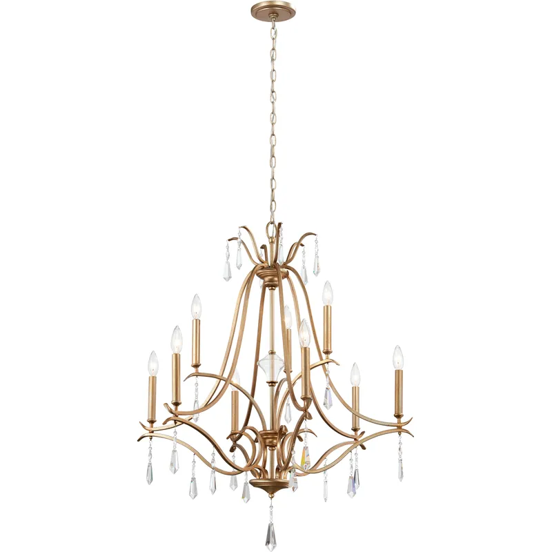 Laurel Estate 9 Light 31.5 inch Brio Gold Chandelier Ceiling Light