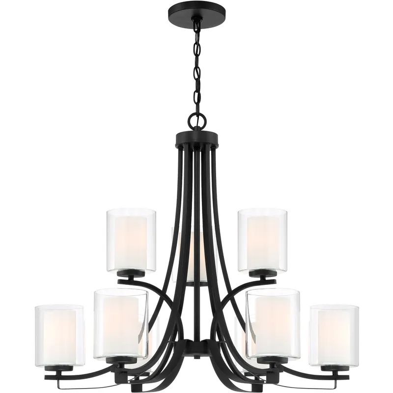 Parsons Studio 9 Light 31.5 inch Sand Coal Chandelier Ceiling Light