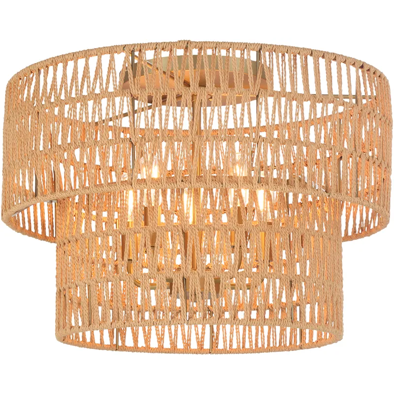 Bungalow Heaven 5 Light 20 inch Soft Brass Flush Mount Ceiling Light