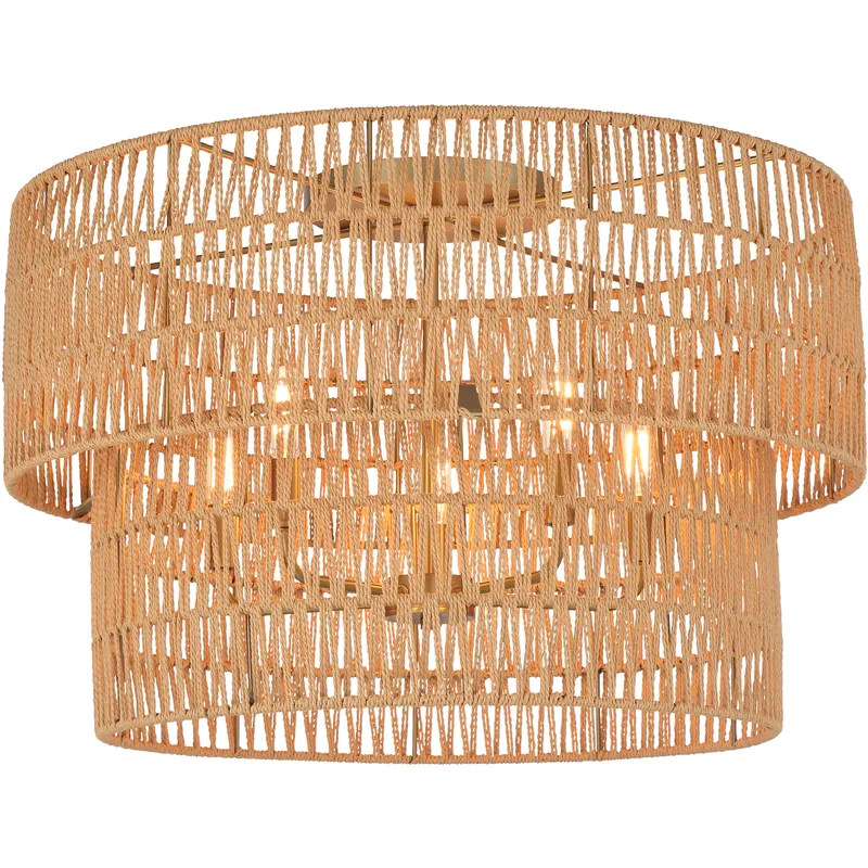 Bungalow Heaven 5 Light 26 inch Soft Brass Flush Mount Ceiling Light