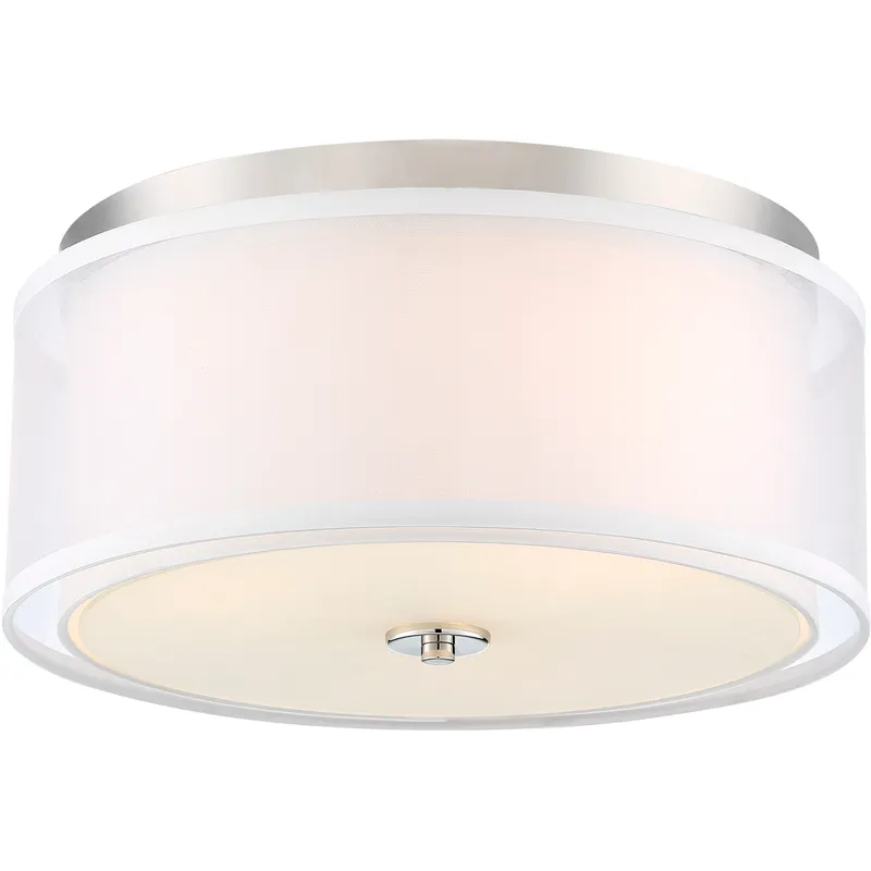 Studio 5 3 Light 16 inch Polished Nickel Flush Mount Ceiling Light