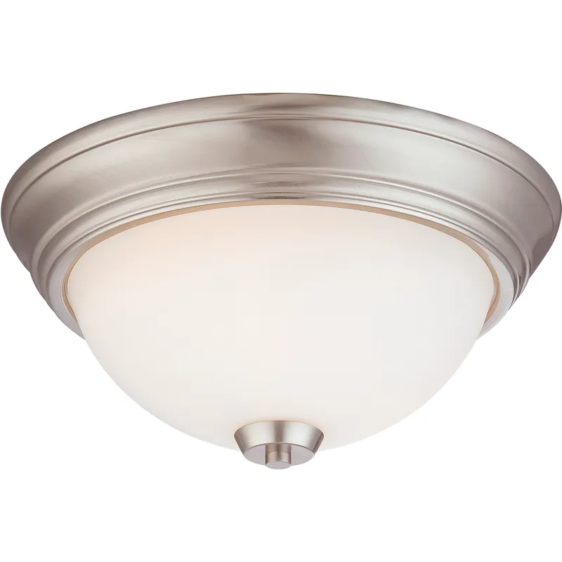 Overland Park 2 Light 13 inch Brushed Nickel Flush Mount Ceiling Light
