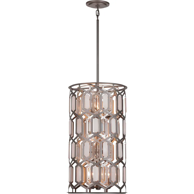 Hexly 9 Light 16 inch Bronze and Sultry Silver Foyer Pendant Ceiling Light