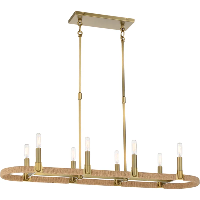 Windward Passage 8 Light 41 inch Soft Brass Island Light Ceiling Light
