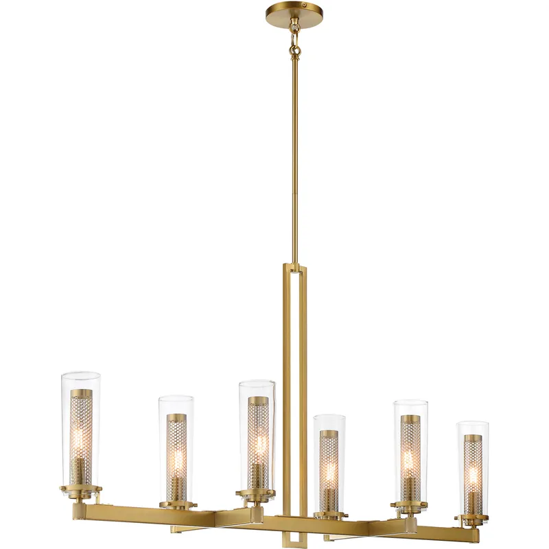Emmerham 6 Light 44 inch Soft Brass Island Light Ceiling Light