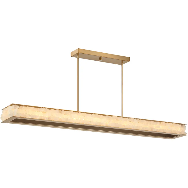 Divinely LED 60 inch Celeste Brass Island Light Ceiling Light