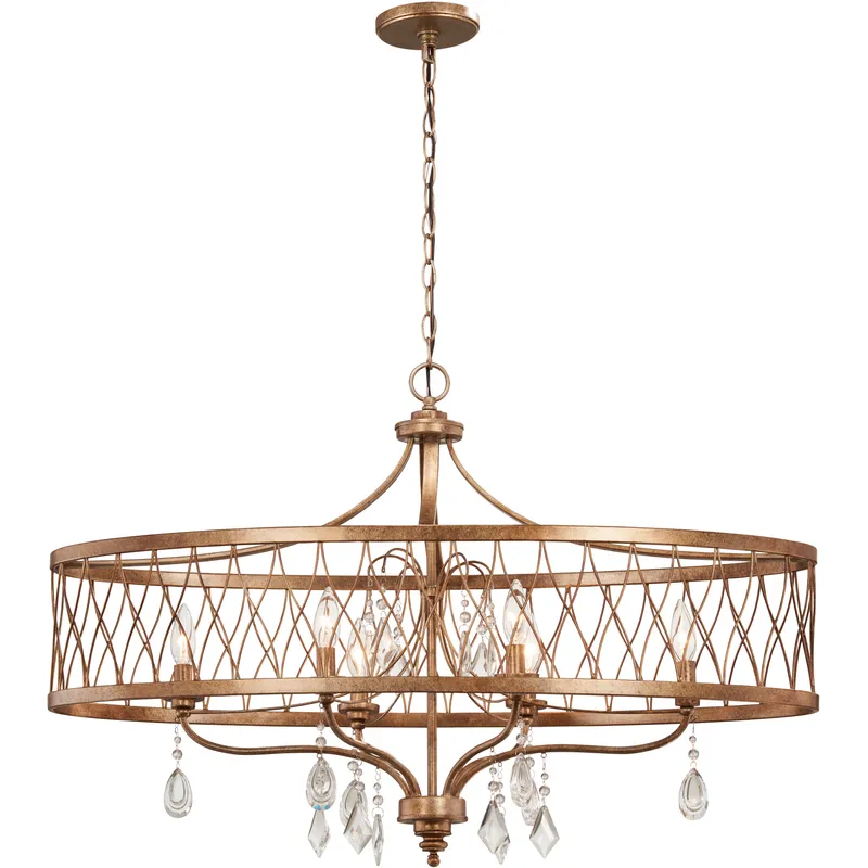 West Liberty 6 Light 36 inch Olympus Gold Island Light Ceiling Light