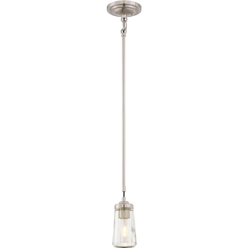 Poleis 1 Light 3.75 inch Brushed Nickel Mini Pendant Ceiling Light