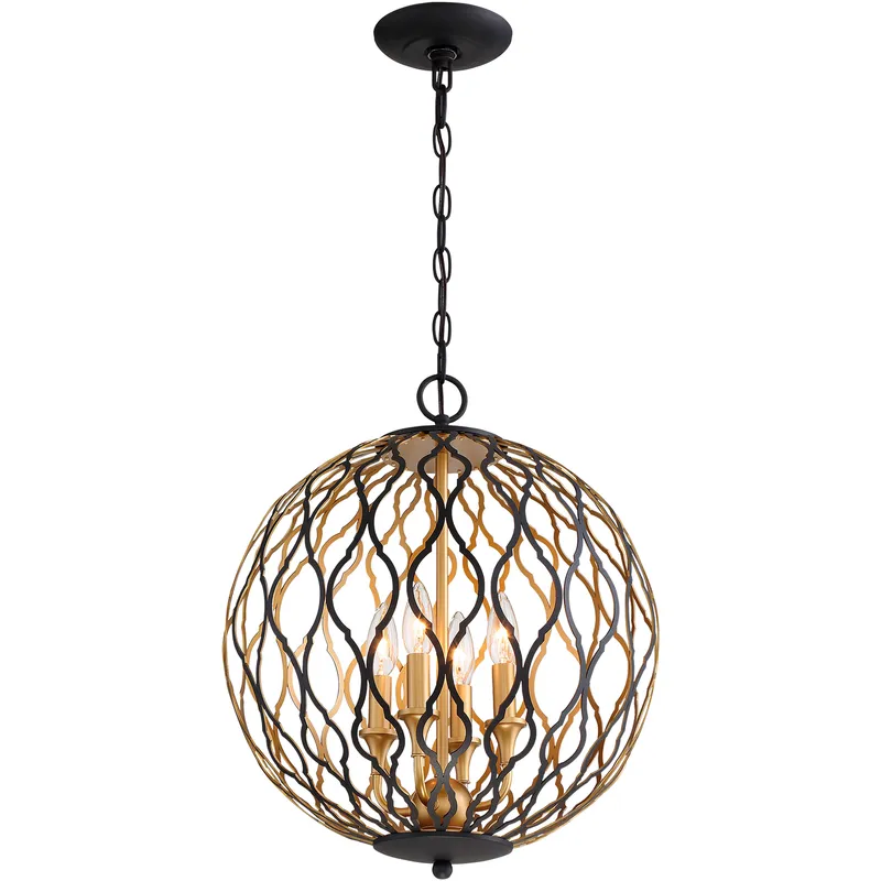 Gilded Glam 4 Light 16 inch Sand Coal/Painted/Pla Pendant Ceiling Light