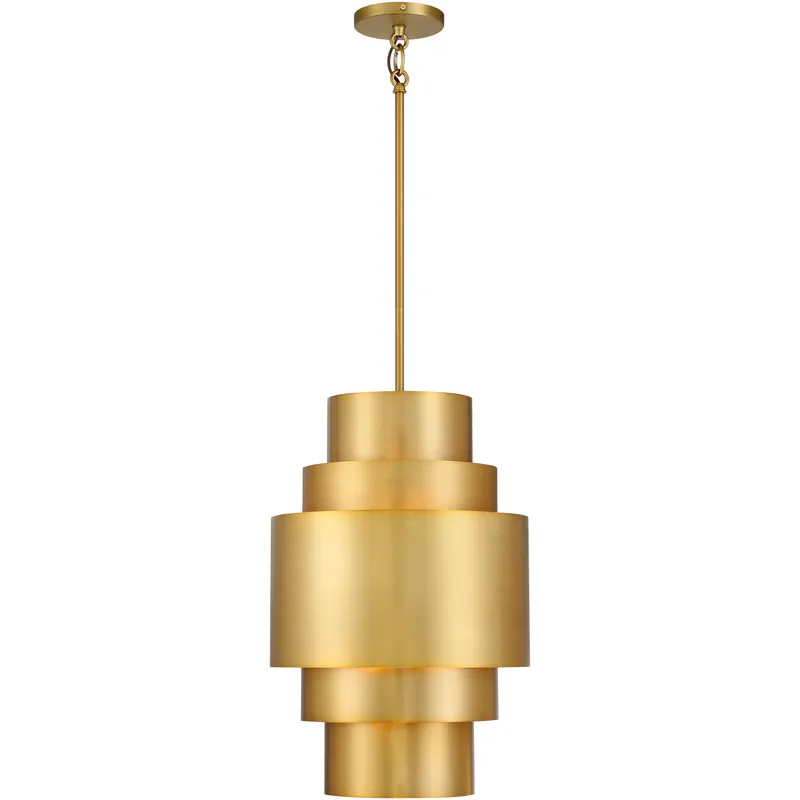 Spyglass Terrace 3 Light 14 inch Soft Brass Pendant Ceiling Light