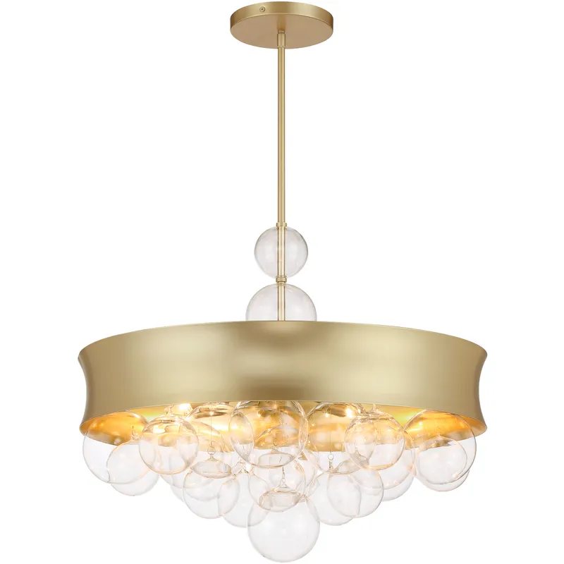 Verdi Square 8 Light 26 inch Soft Gold With Gold Leaf Convertible Pendant Ceiling Light
