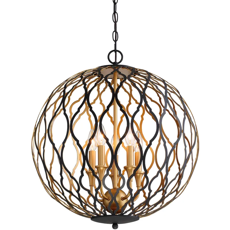 Gilded Glam 5 Light 20 inch Sand Coal/Painted/Pla Pendant Ceiling Light