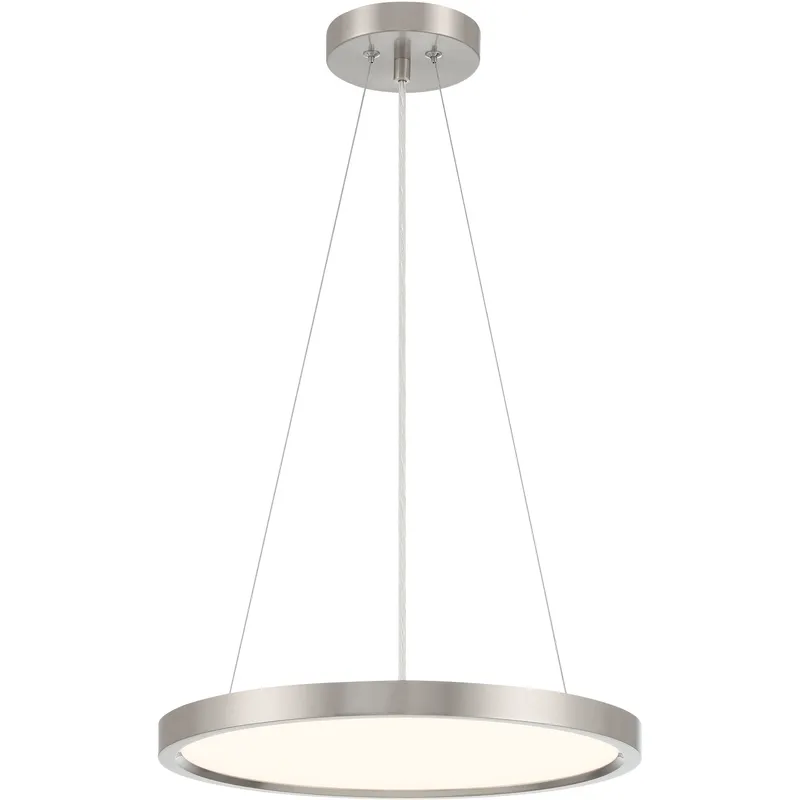 Vantage LED 15 inch Brushed Nickel Pendant Ceiling Light, Round