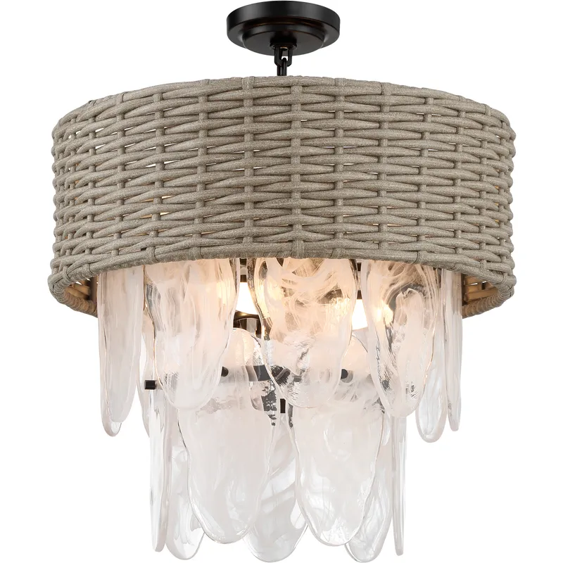 Breakers Isle 6 Light 20 inch Coal Semi Flush Ceiling Light