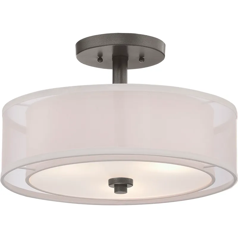 Parsons Studio 3 Light 15 inch Smoked Iron Semi Flush Mount Ceiling Light