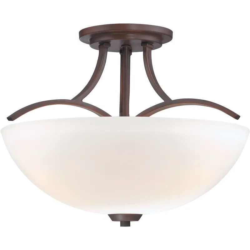 Overland Park 3 Light 17 inch Vintage Bronze Semi Flush Mount Ceiling Light