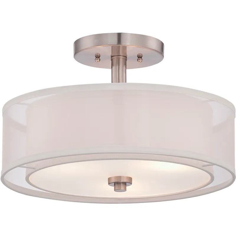 Parsons Studio 3 Light 15 inch Brushed Nickel Semi Flush Mount Ceiling Light