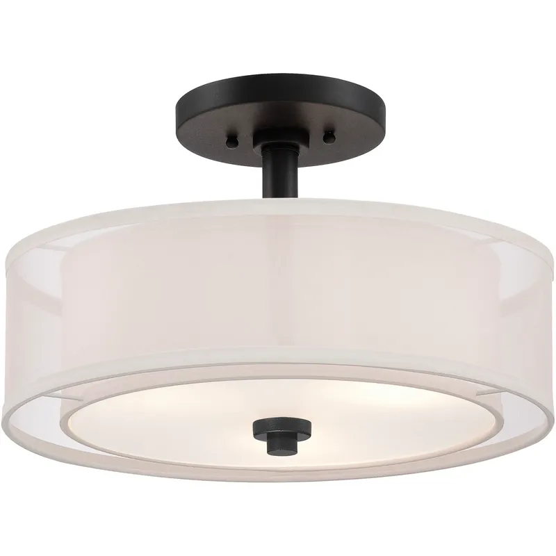 Parsons Studio 3 Light 15 inch Sand Coal Semi Flush Mount Ceiling Light