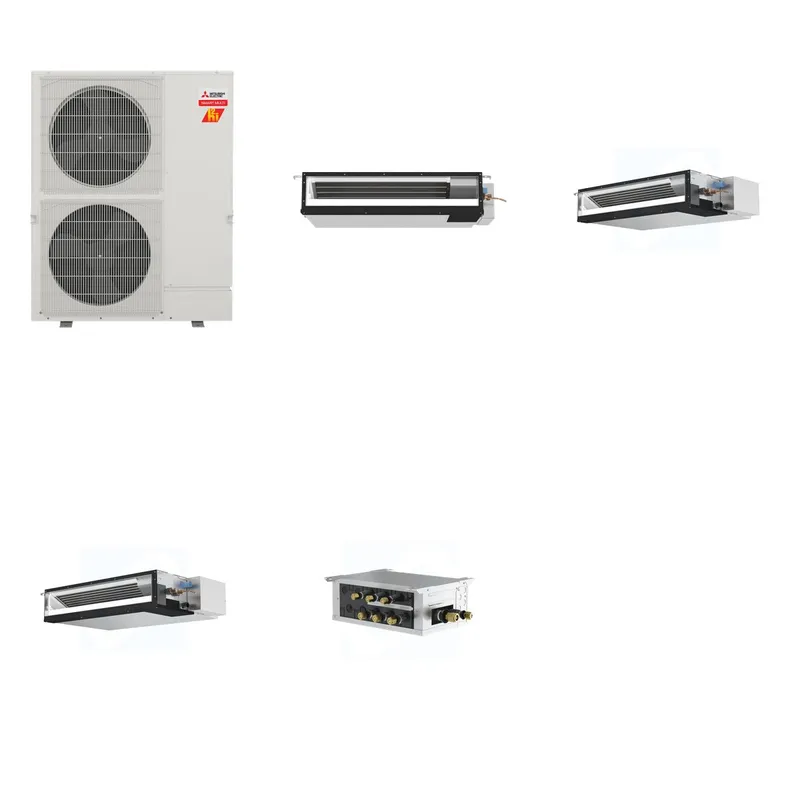 Mitsubishi Multi-Zone 60000 BTU R-454B 16 SEER2 3-Zone Ducted Low-Static Mini Split Heat Pump System - 9K+12K+15K