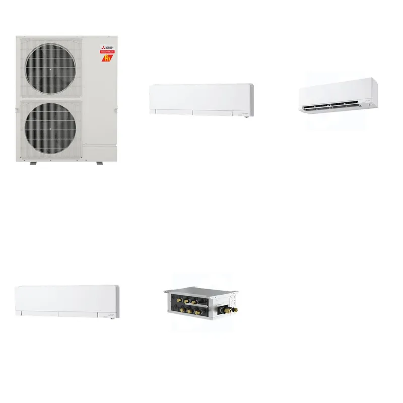 Mitsubishi Multi-Zone 60000 BTU R-454B 20 SEER2 3-Zone Wall-Mounted Hyper Heat Mini Split Heat Pump System - 6K+9K+12K