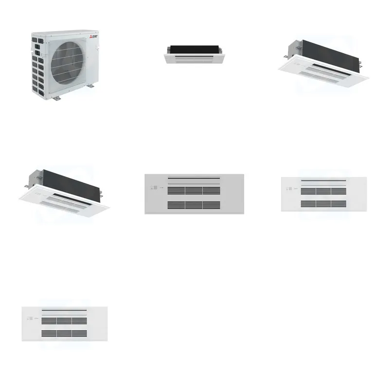 Mitsubishi Multi-Zone 40500 BTU R-454B 20 SEER2 3-Zone 1-Way Ceiling Cassette Mini Split Heat Pump System - 6K+18K+18K