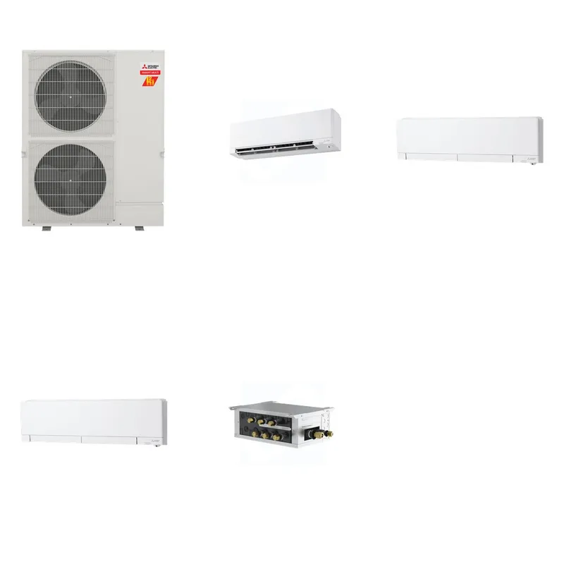 Mitsubishi Multi-Zone 60000 BTU R-454B 20 SEER2 3-Zone Wall-Mounted Hyper Heat Mini Split Heat Pump System - 9K+12K+12K