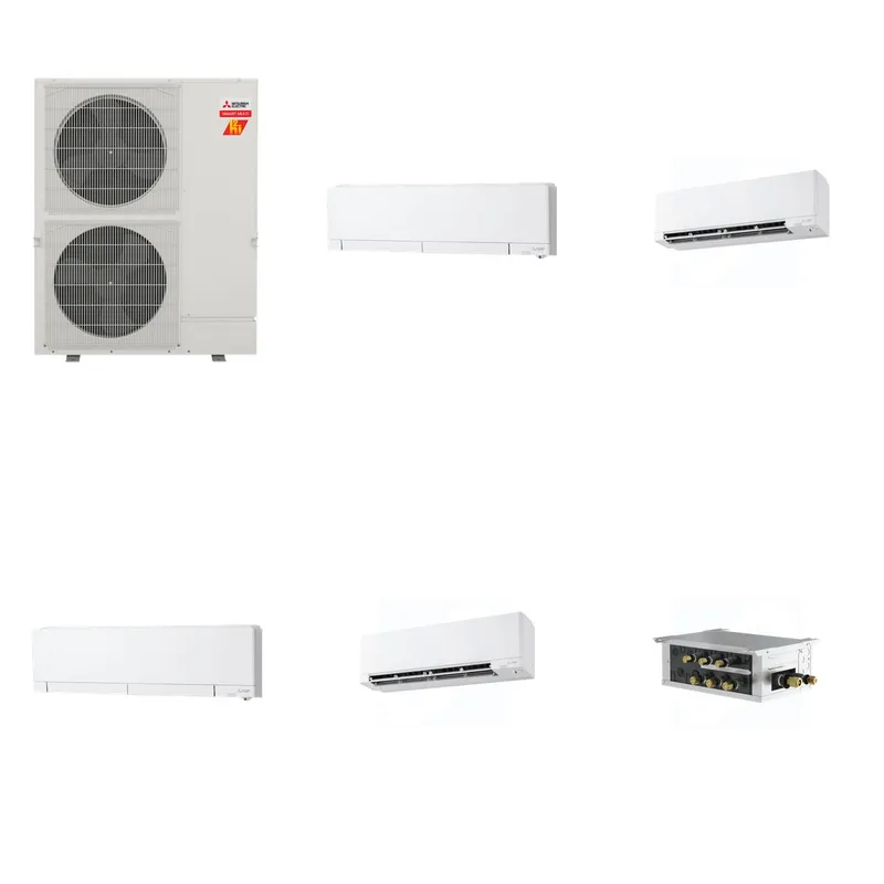 Mitsubishi Multi-Zone 60000 BTU R-454B 20 SEER2 4-Zone Wall-Mounted Hyper Heat Mini Split Heat Pump System - 6K+9K+12K+18K