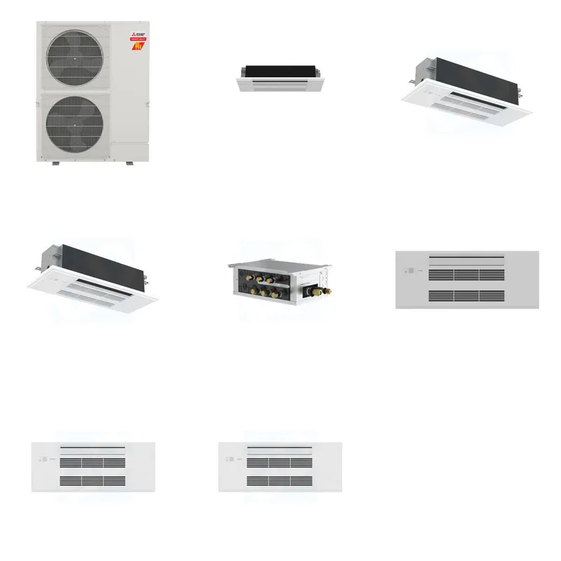 Mitsubishi Multi-Zone 60000 BTU R-454B 20 SEER2 3-Zone 1-Way Ceiling Cassette Mini Split Heat Pump System - 6K+18K+18K