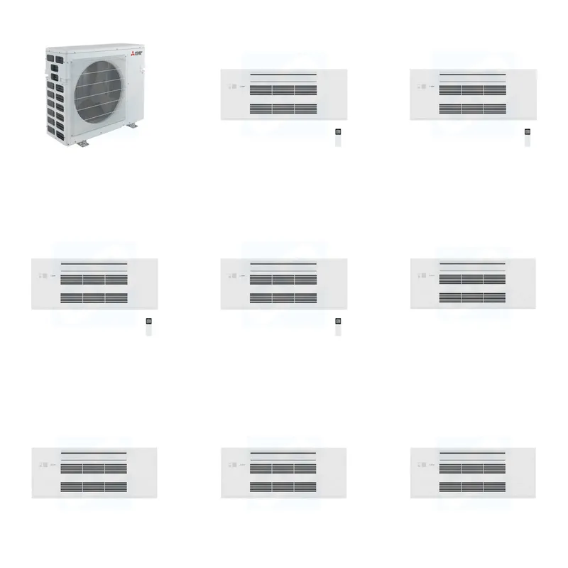 Mitsubishi Electric MXZ-5D42NL Four Zone Ceiling Cassette Mini Split 42,000 BTU (4 x MLZ-KX09NL) MLP-449WU