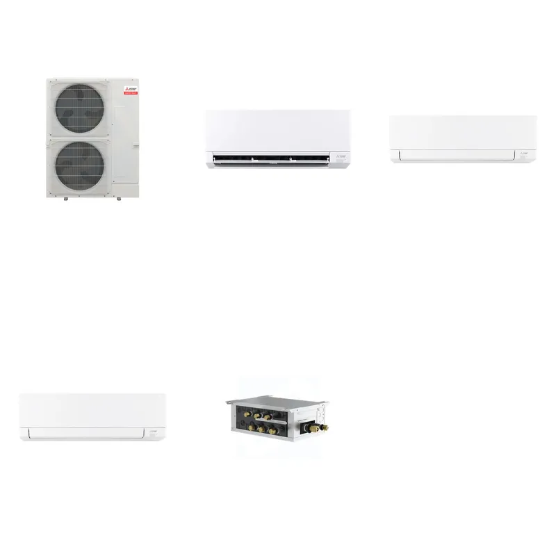 Mitsubishi Multi-Zone 36000 BTU R-454B 20 SEER2 3-Zone Wall-Mounted Mini Split Heat Pump System - 6K+18K+18K