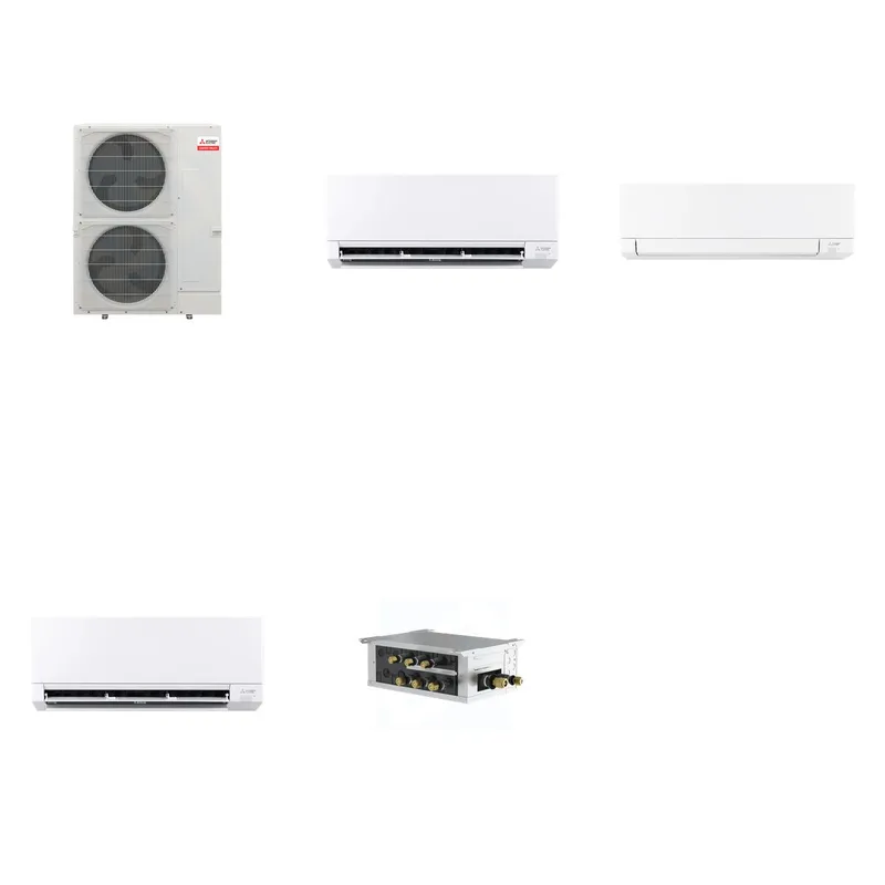 Mitsubishi Multi-Zone 48000 BTU R-454B 20 SEER2 3-Zone Wall-Mounted Mini Split Heat Pump System - 6K+15K+24K