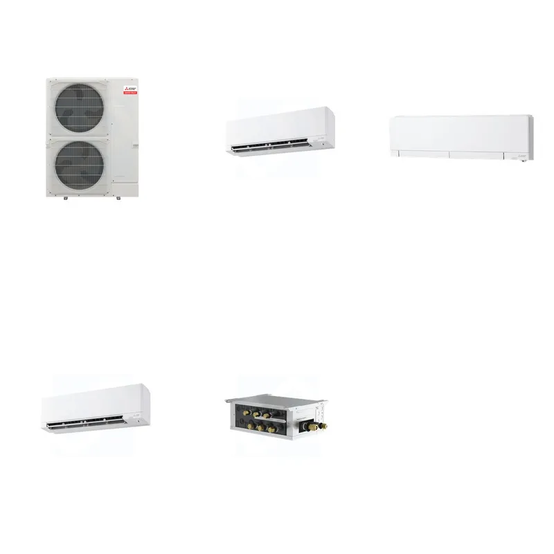 Mitsubishi Multi-Zone 36000 BTU R-454B 20 SEER2 3-Zone Wall-Mounted Hyper Heat Mini Split Heat Pump System - 9K+12K+15K